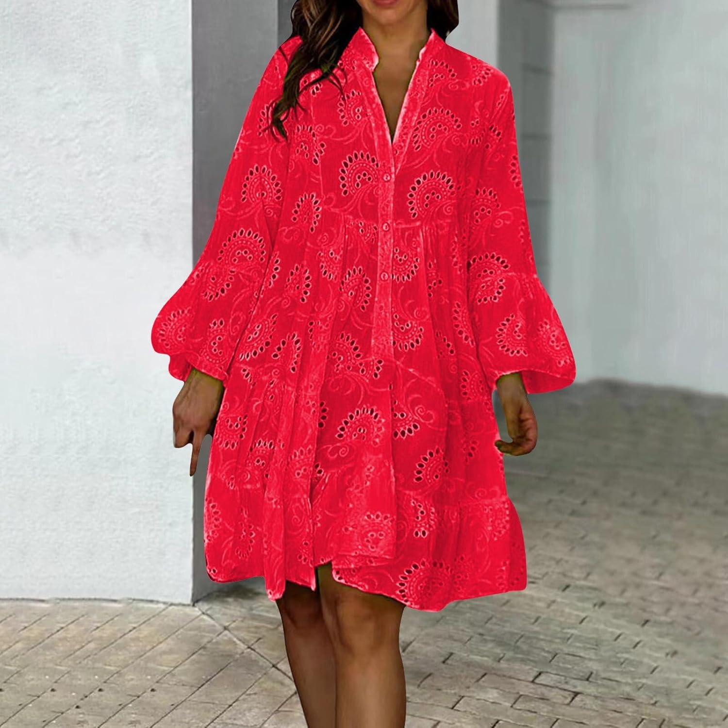 Lydia - Dress with Eyelets — view 3
