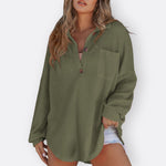 Ines - Lightweight Tunic Blouse with V-Neck and Buttons