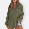 Ines - Lightweight Tunic Blouse with V-Neck and Buttons