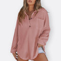 Ines - Lightweight Tunic Blouse with V-Neck and Buttons — view 2