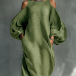 Georgina - Light Green Off-Shoulder Maxi Dress — view 4