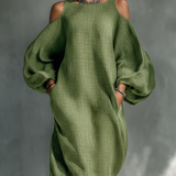 Georgina - Light Green Off-Shoulder Maxi Dress — view 4