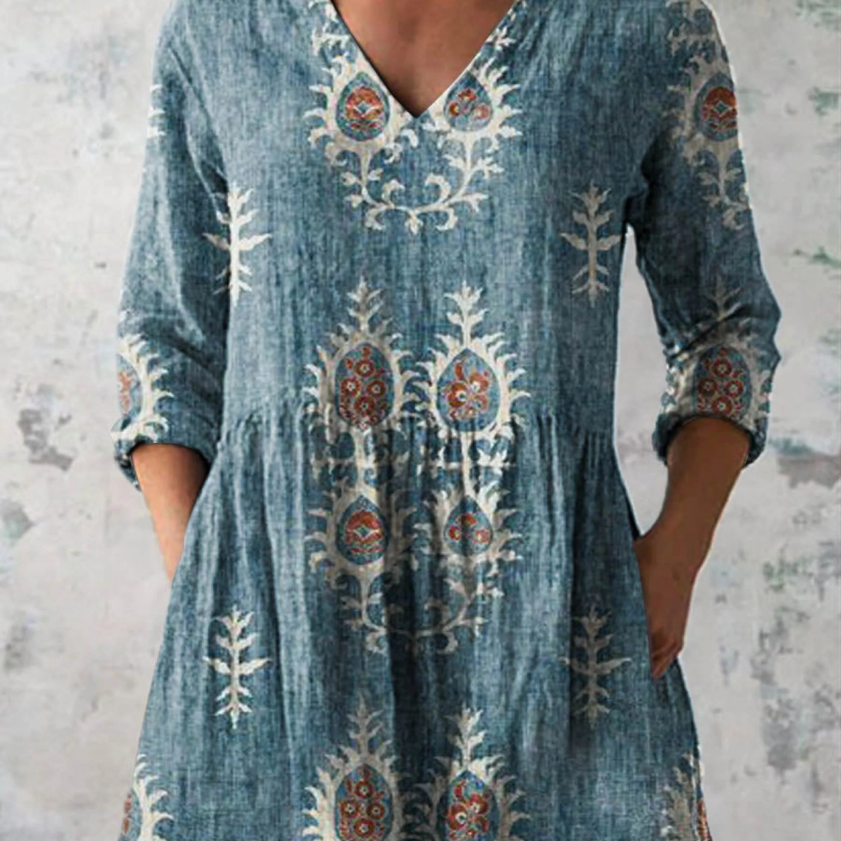 Blair | Long Blouse with Expressive Print — view 2