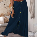 Syndy - Flowing Skirt with Buttons