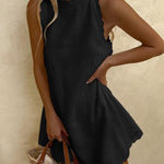 Sleeveless Mini Dress with Wavy Hem — view 6
