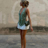 Paris - Halter Neck Top with Waterfall Neckline — view 2