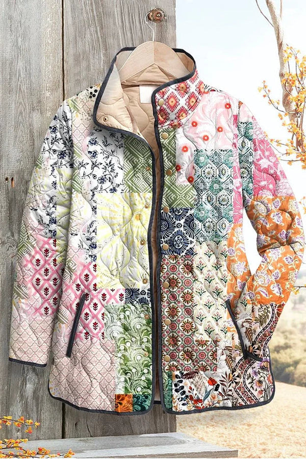 Deanna™ | Quilted Jacket in Patchwork Style
