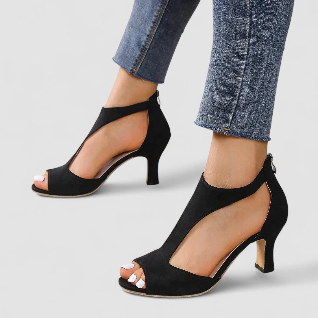 Camila - High-Heeled Sandals with Cut-Out Toe — view 6