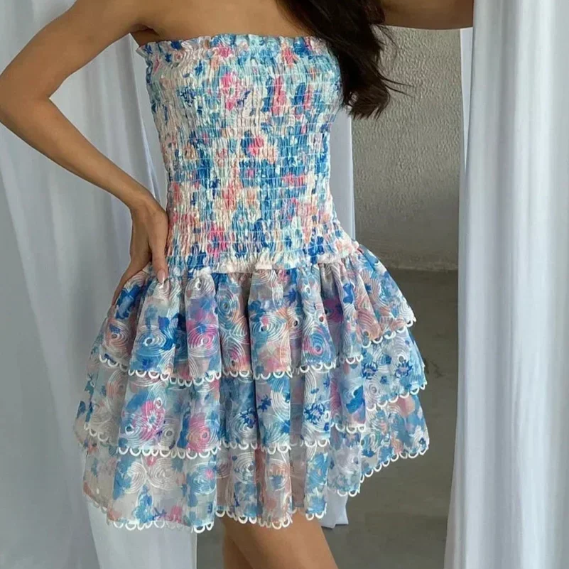 Kaylee - Strapless Floral Dress