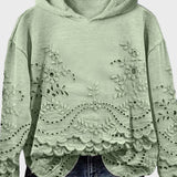 Hooded Sweatshirt in Lace — view 5