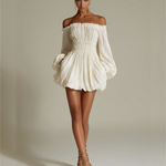Lily - Ivory Pleated Dress — view 2