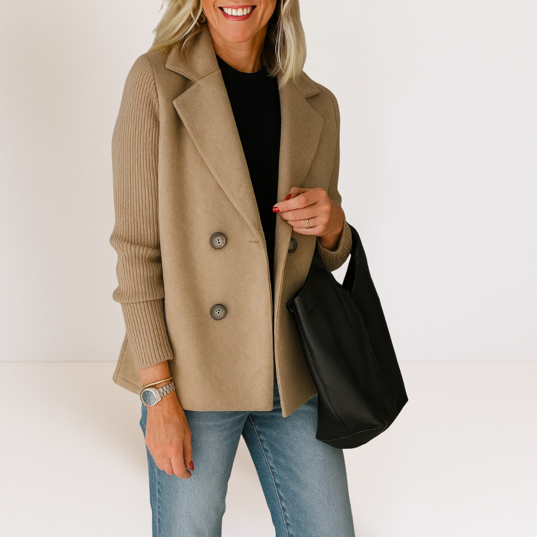 Ilaisaane - Elegant Coat with Knit Sleeves — view 5