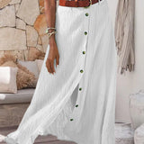 Syndy - Flowing Skirt with Buttons