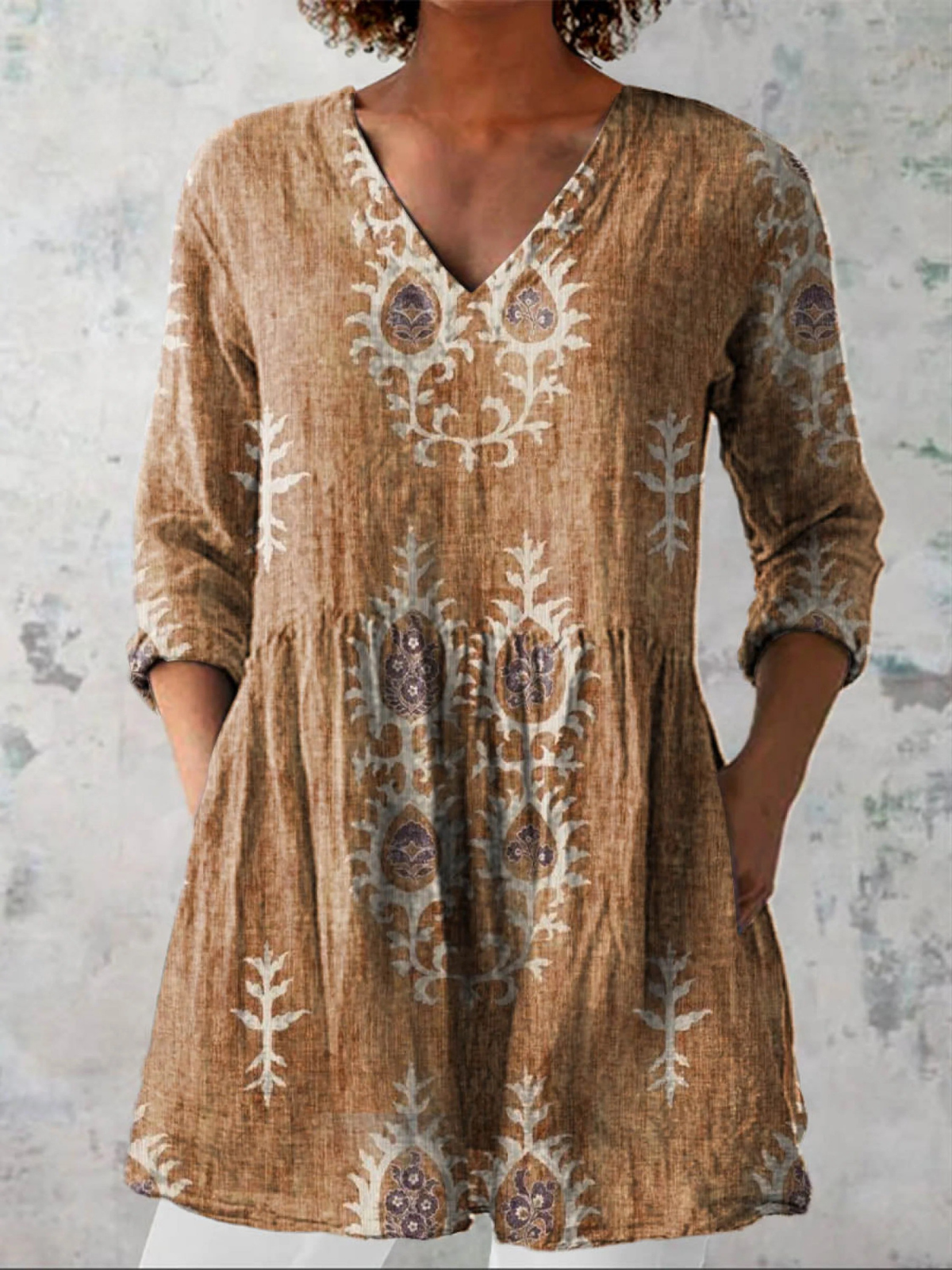 Blair | Long Blouse with Expressive Print — view 4