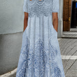 INDIGO | ELEGANT MIDI DRESS WITH FLORAL PRINT