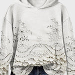 Hooded Sweatshirt in Lace — view 3