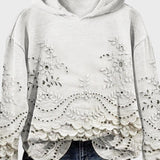 Hooded Sweatshirt in Lace — view 3