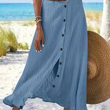Semi-Sheer Maxi Skirt with Slit