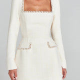 Mini Dress with Pockets and Pearls