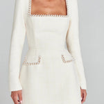Mini Dress with Pockets and Pearl Details — view 4