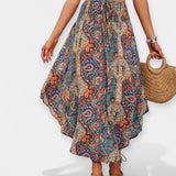 High-Waisted Floral Midi Skirt — view 3