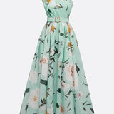 Sella - Ruched One Shoulder A-Line Maxi Chiffon Dress — view 8