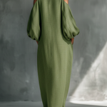 Georgina - Light Green Off-Shoulder Maxi Dress — view 6