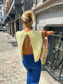 Amy - Backless Knit Top in Cardigan Style