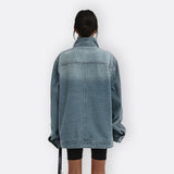 Huia - Asymmetric High-Neck Vintage Coat — view 4