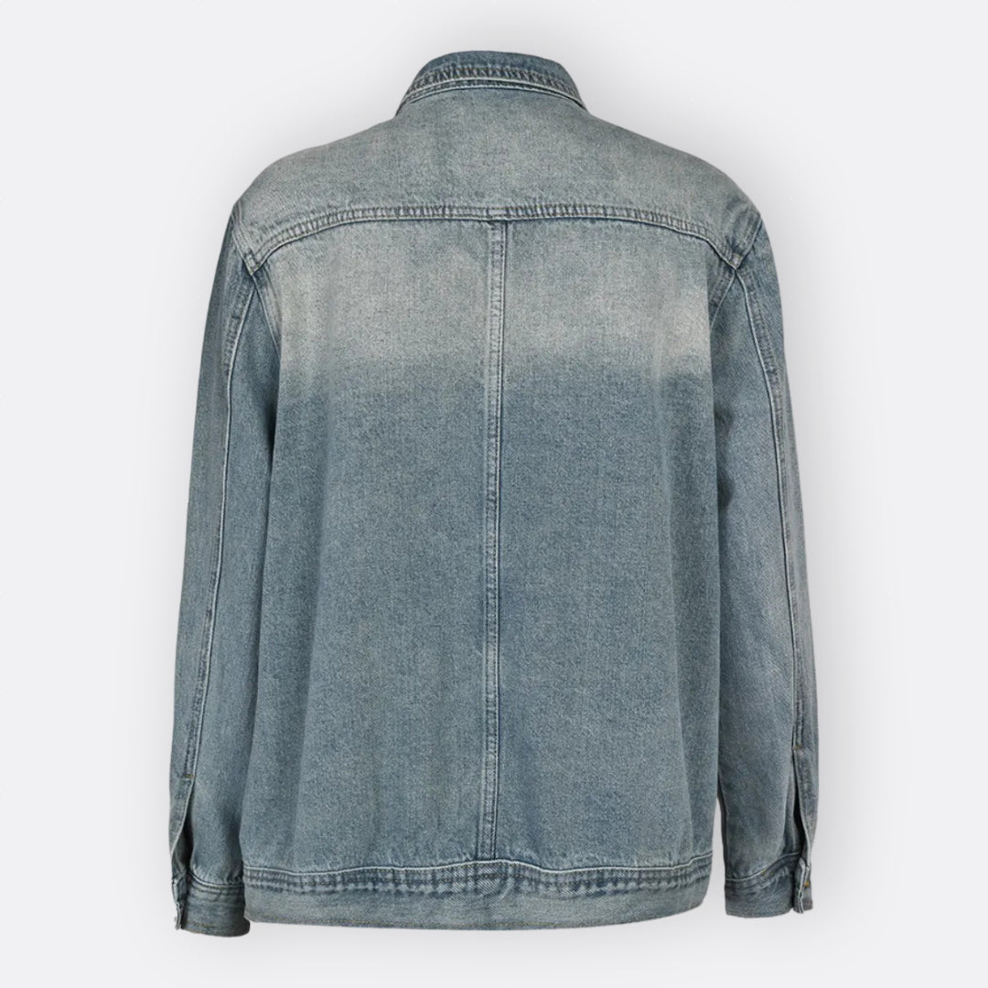 Huia - Asymmetric High-Neck Vintage Coat — view 6