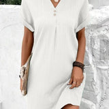 Carina - Spring Dress with V-Neck — view 4