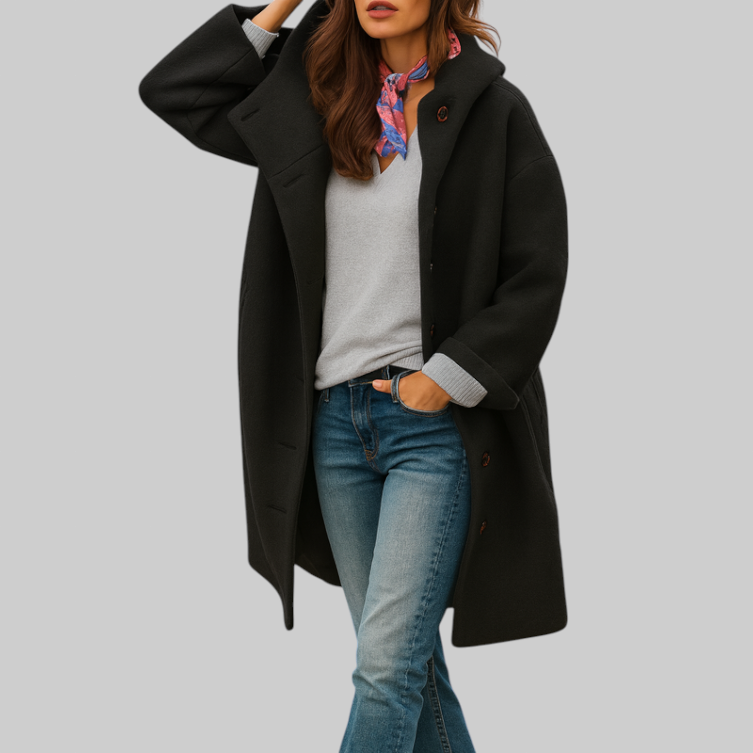 Caitlin | Comfortable Medium-Length Everyday Coat — view 4