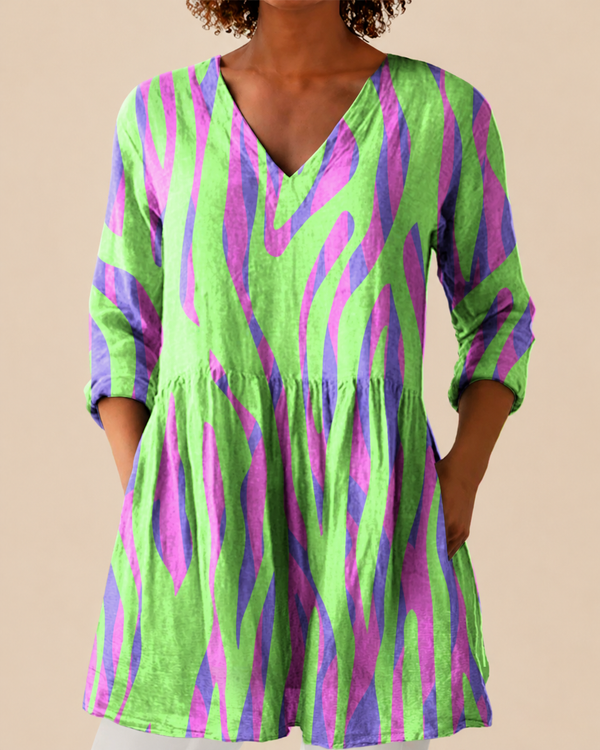 Mira | Long Blouse with Bold Print