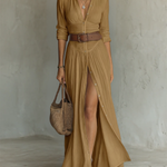Kiara - Long Sleeve Lapel Collar Maxi Dress — view 10