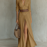 Kiara - Long Sleeve Lapel Collar Maxi Dress — view 10