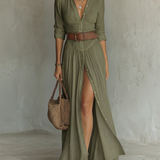 Kiara - Long Sleeve Lapel Collar Maxi Dress — view 9