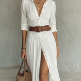 Kiara - Long Sleeve Lapel Collar Maxi Dress — view 7