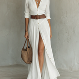 Kiara - Long Sleeve Lapel Collar Maxi Dress — view 5