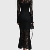 Monica | Elegant Maxi Dress with Flared Lace Skirt — view 2