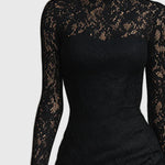 Monica | Elegant Maxi Dress with Flared Lace Skirt — view 3