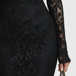 Monica | Elegant Maxi Dress with Flared Lace Skirt — view 4