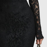 Monica | Elegant Maxi Dress with Flared Lace Skirt — view 4