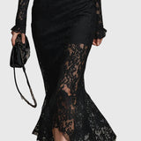 Monica | Elegant Maxi Dress with Flared Lace Skirt — view 5