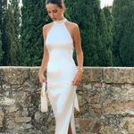 Ivy - Maxi Dress with Pearl Trim — view 6