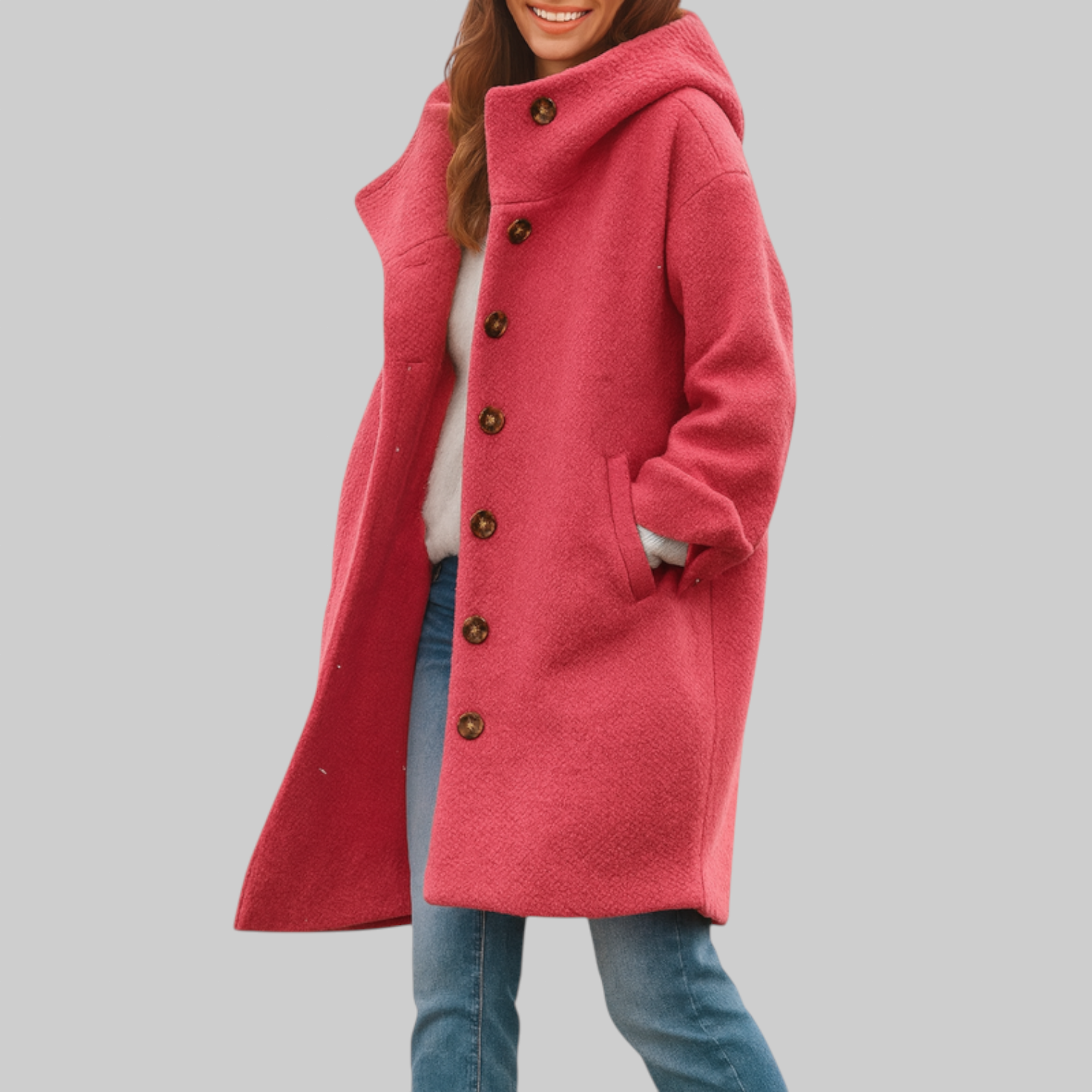 Caitlin | Comfortable Medium-Length Everyday Coat — view 6