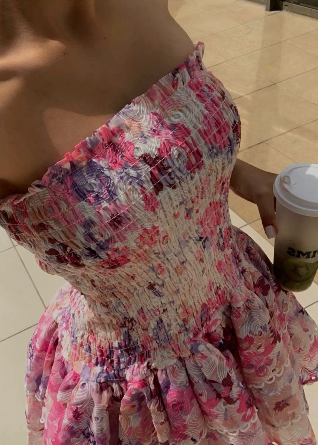 Cecilia - Strapless Floral Dress — view 13