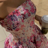Cecilia - Strapless Floral Dress — view 13