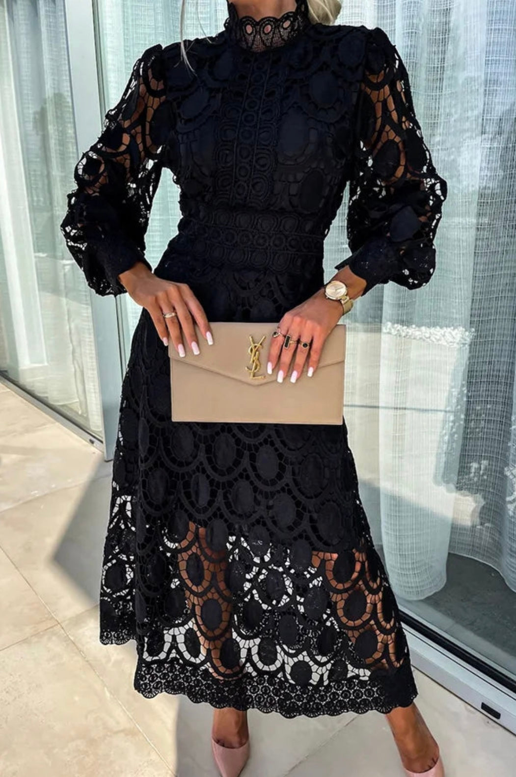 Esme™ | Elegant Lace Midi Dress — view 3