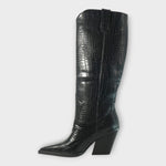 Boots with Croc-Effect Design and Elegant Heel — view 4