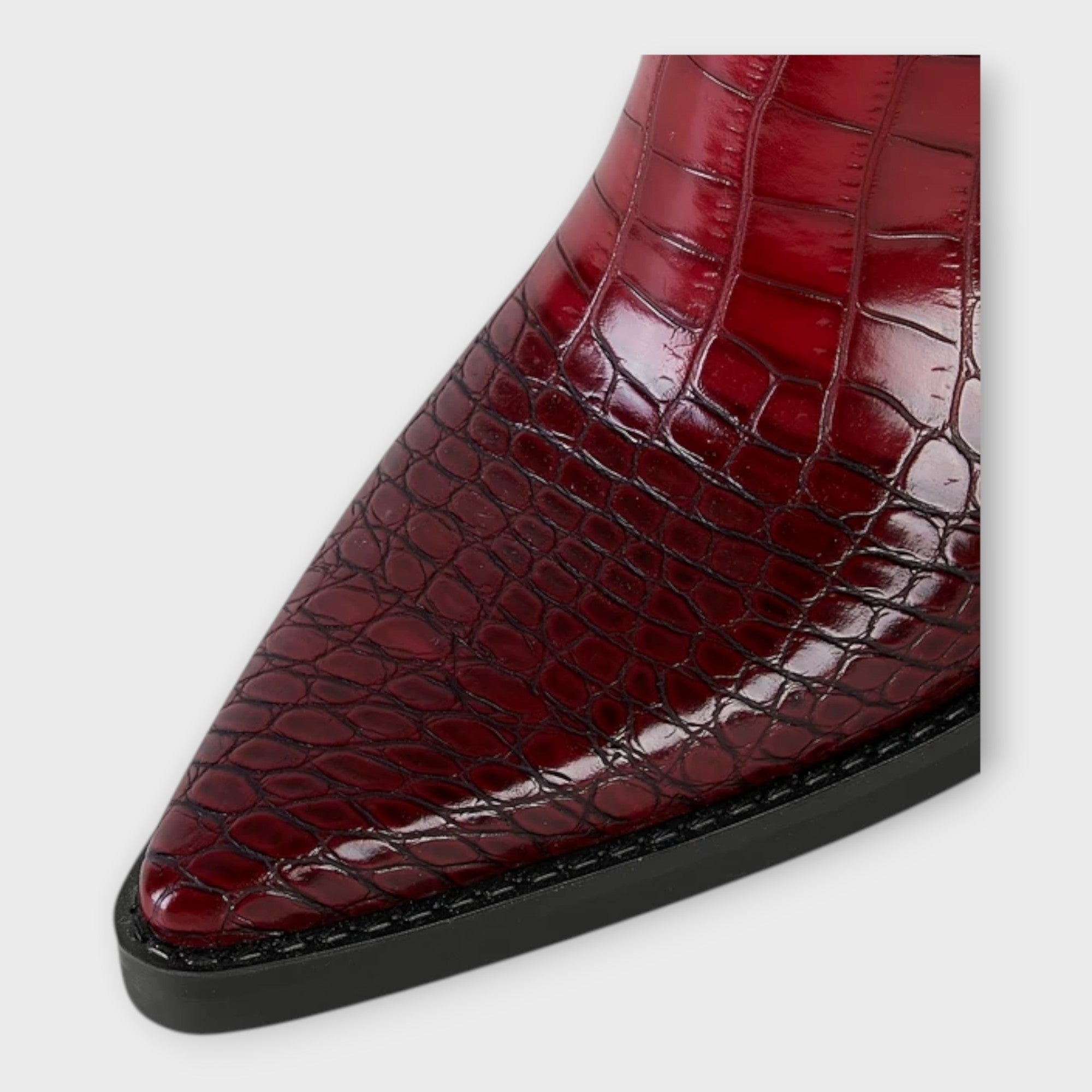 Boots with Croc-Effect Design and Elegant Heel — view 8